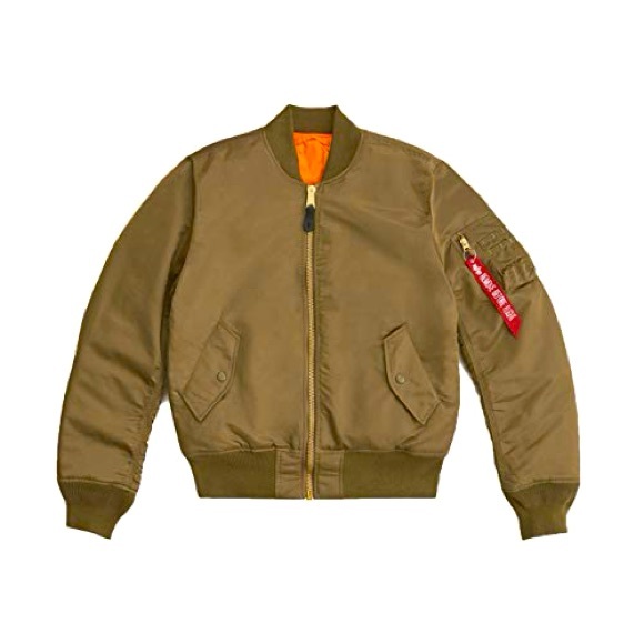 Alpha Industries Slim Fit Flight Jacket Vintage Olive - Picture 1 of 3